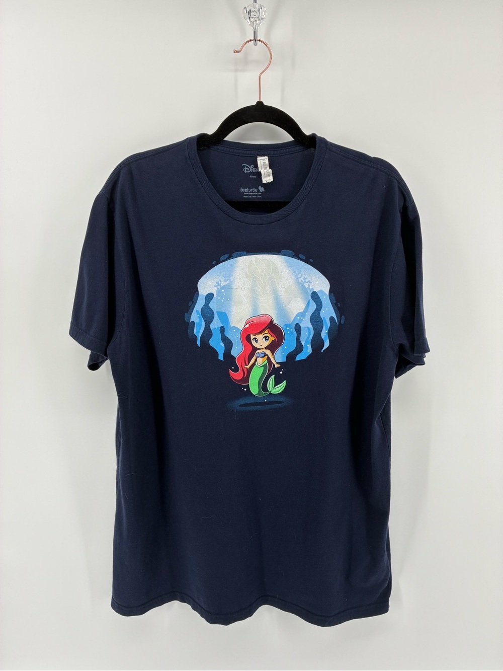 Disney Navy Tee with Baby Ariel  Cartoon Graphic TeeTurtle